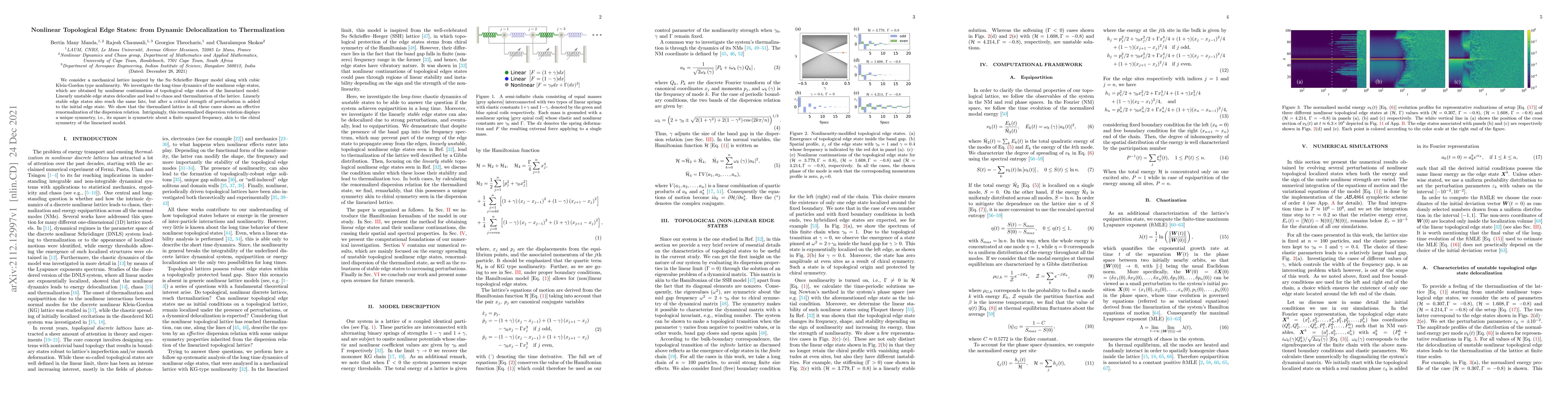 Thumbnail for Nonlinear Topological Edge States: from Dynamic Delocalization to
  Thermalization