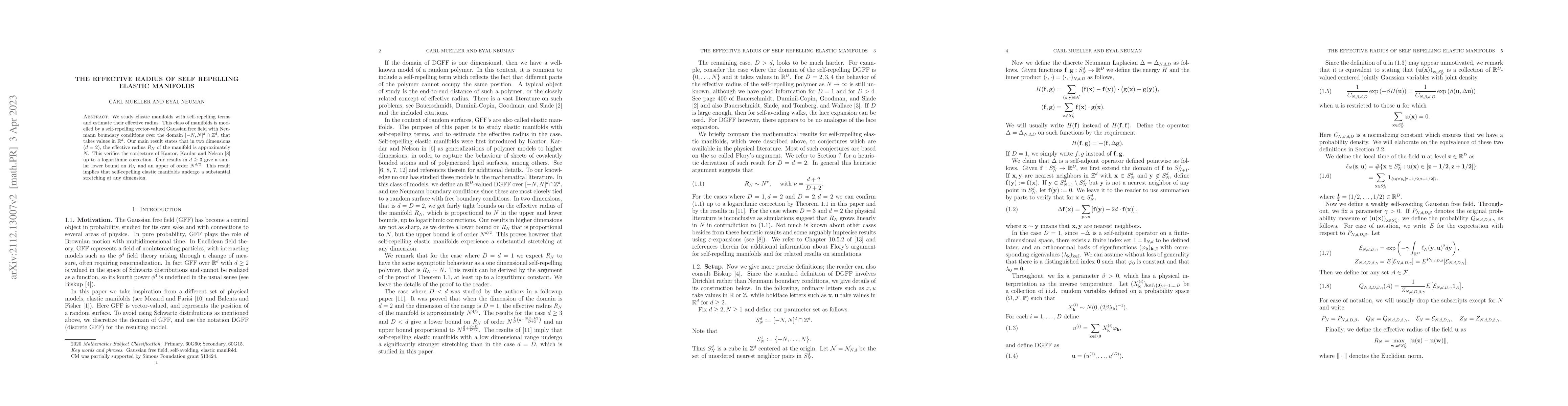 Thumbnail for The Effective Radius of Self Repelling Elastic Manifolds