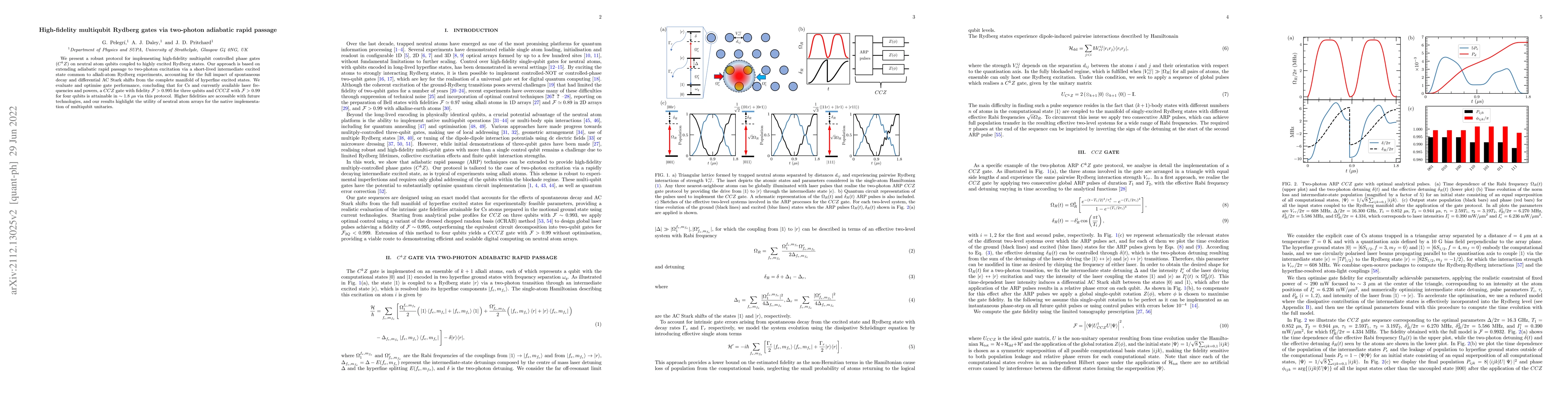 Thumbnail for High-fidelity multiqubit Rydberg gates via two-photon adiabatic rapid
  passage