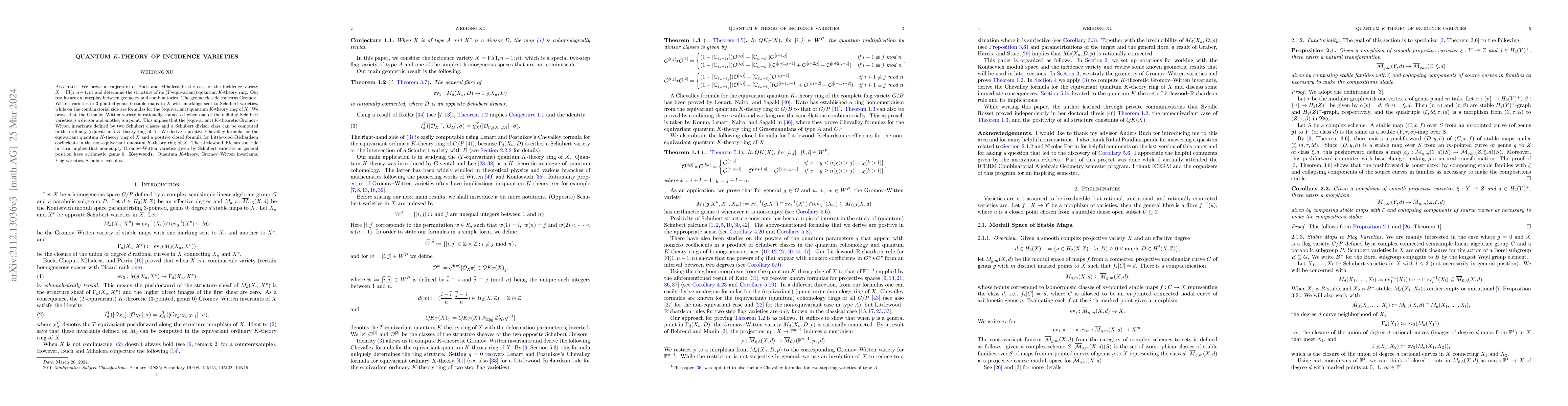 Thumbnail for Quantum K-theory of Incidence Varieties