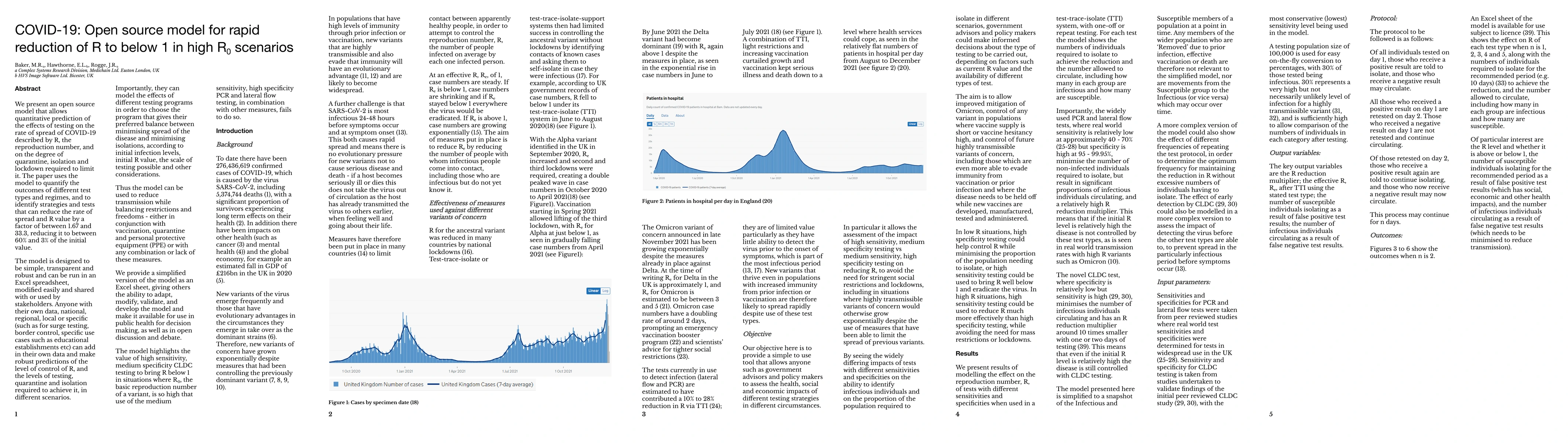 Thumbnail for COVID 19: Open source model for rapid reduction of R to below 1 in high
  R0 scenarios