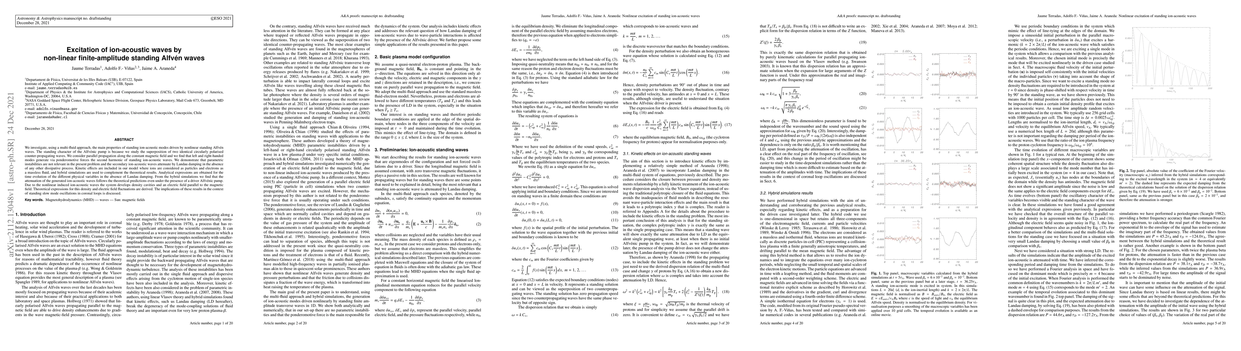 Thumbnail for Excitation of ion-acoustic waves by non-linear finite-amplitude standing
  Alfv\'en waves