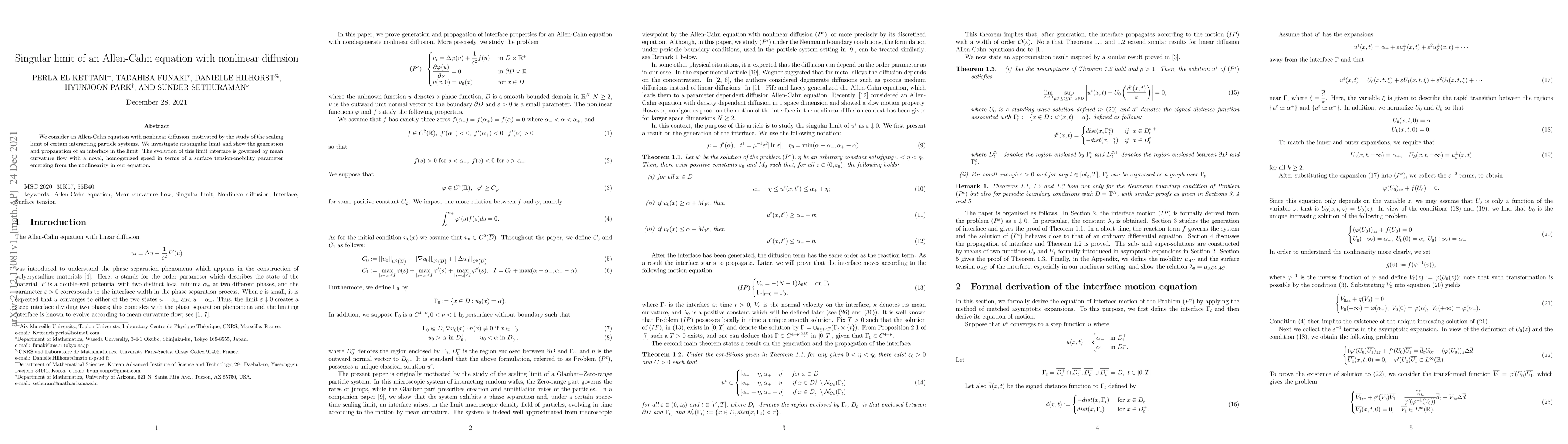 Thumbnail for Singular limit of an Allen-Cahn equation with nonlinear diffusion
