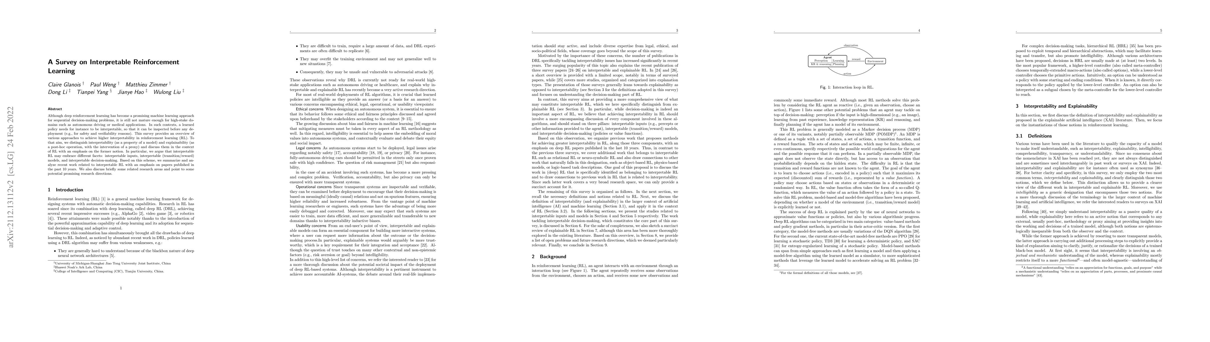 Thumbnail for A Survey on Interpretable Reinforcement Learning