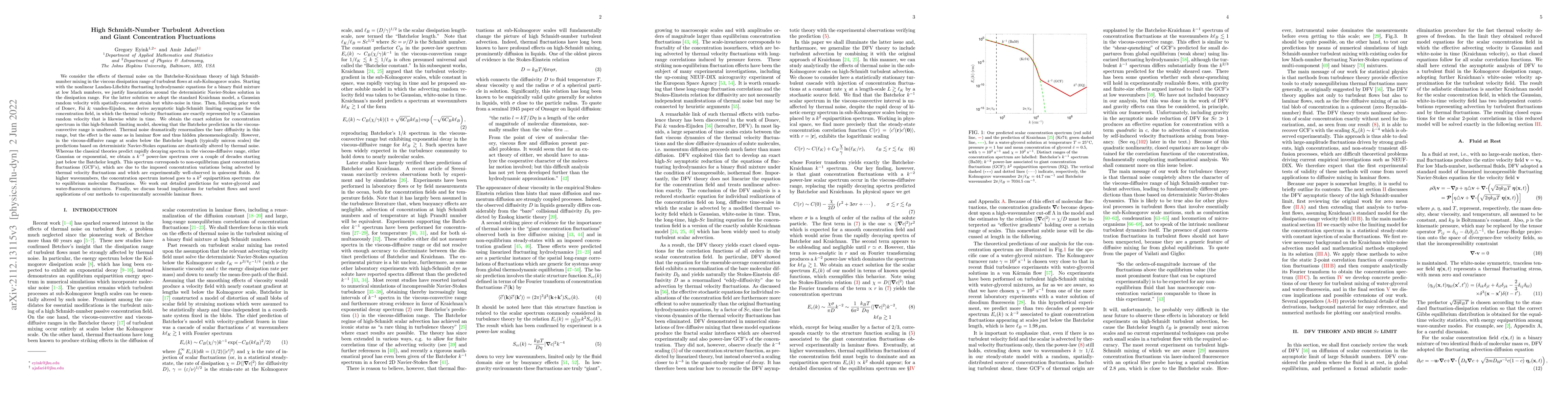 Thumbnail for High Schmidt-Number Turbulent Advection and Giant Concentration
  Fluctuations