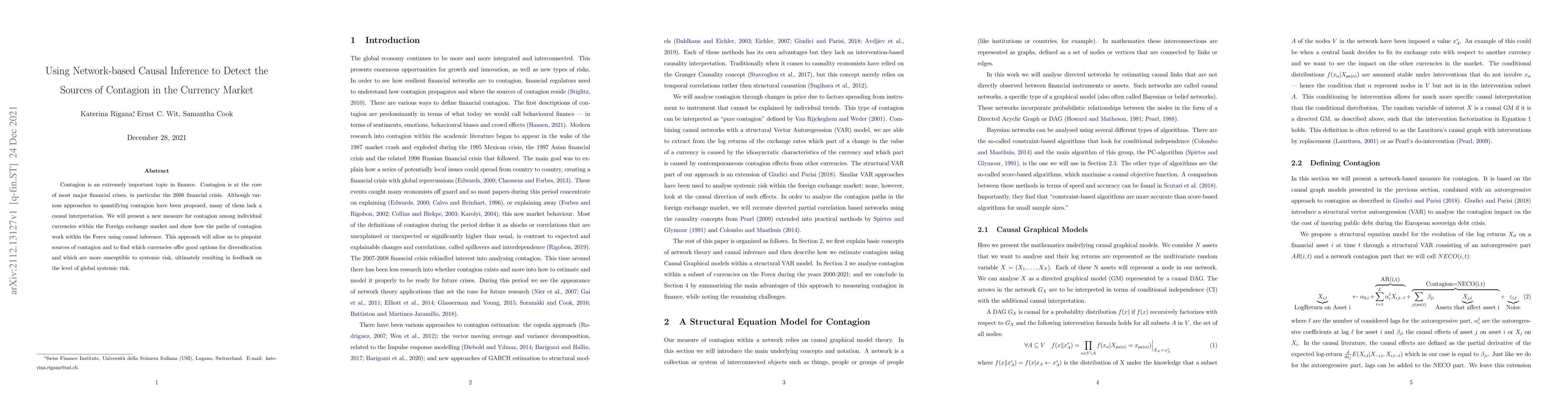 Thumbnail for Using Network-based Causal Inference to Detect the Sources of Contagion
  in the Currency Market