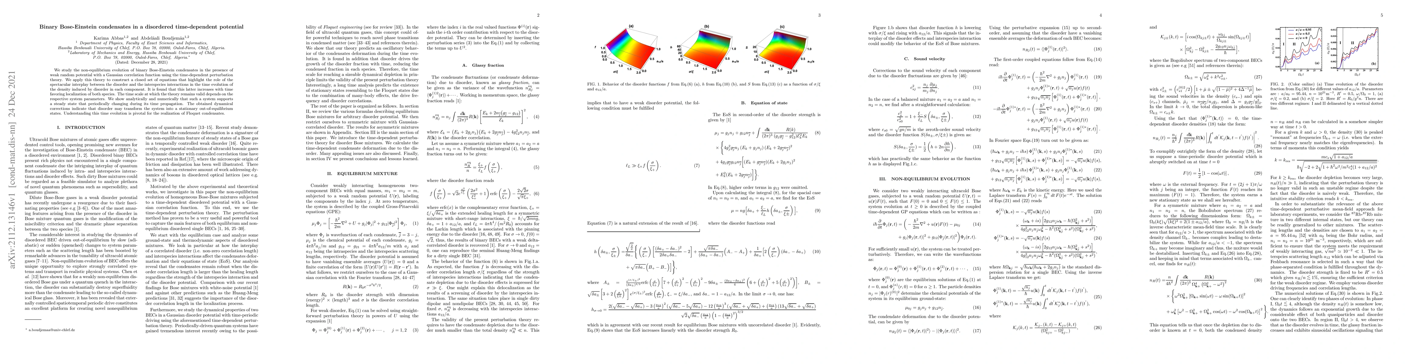 Thumbnail for Binary Bose-Einstein condensates in a disordered time-dependent
  potential