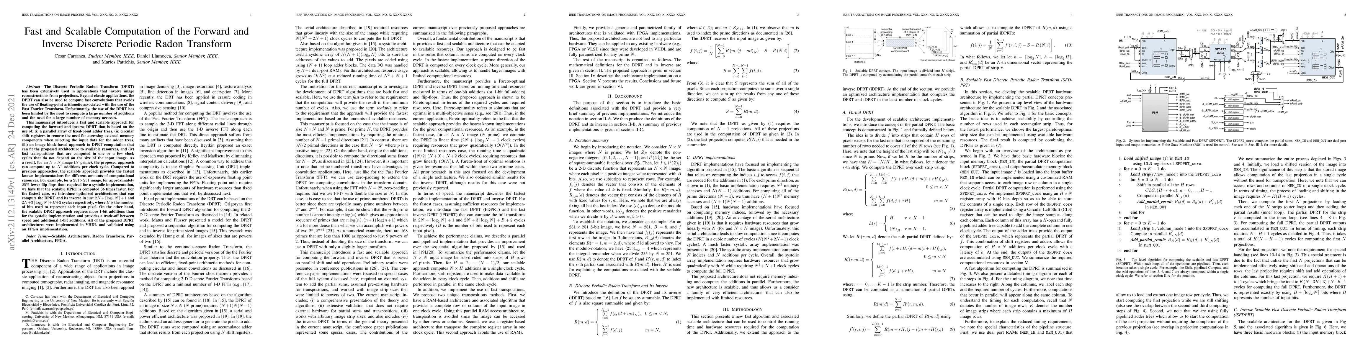 Thumbnail for Fast and Scalable Computation of the Forward and Inverse Discrete
  Periodic Radon Transform