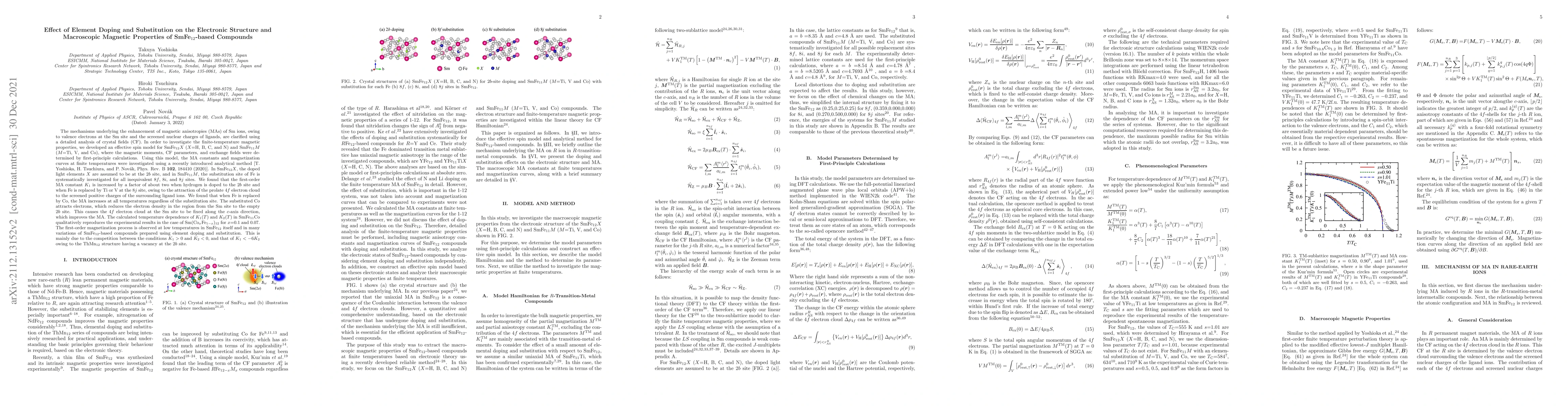 Thumbnail for Effect of Element Doping and Substitution on the Electronic Structure
  and Macroscopic Magnetic Properties of SmFe$_{12}$-based Compounds
