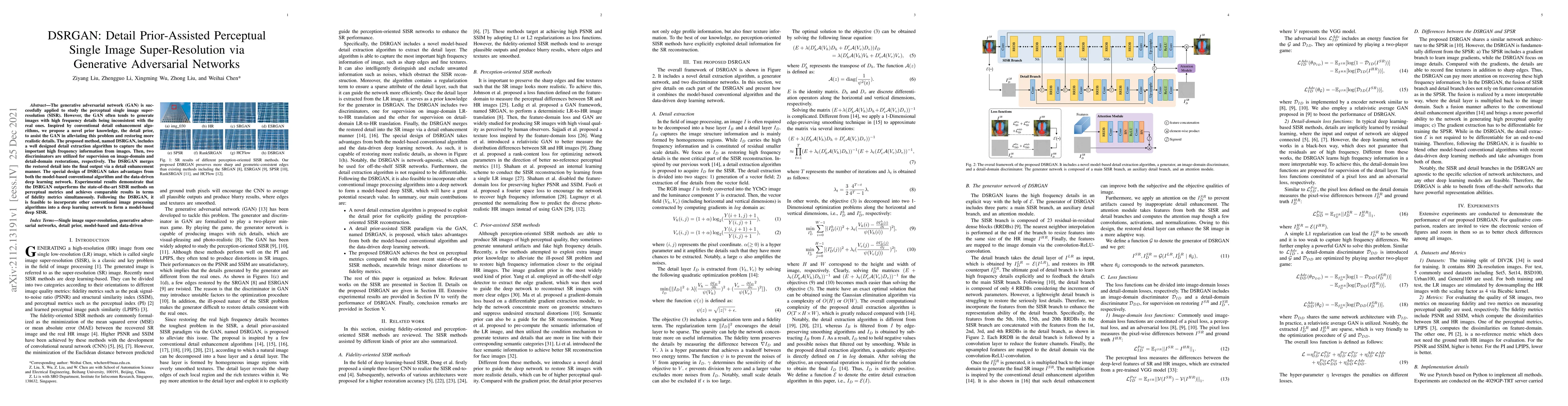 Thumbnail for DSRGAN: Detail Prior-Assisted Perceptual Single Image Super-Resolution
  via Generative Adversarial Networks