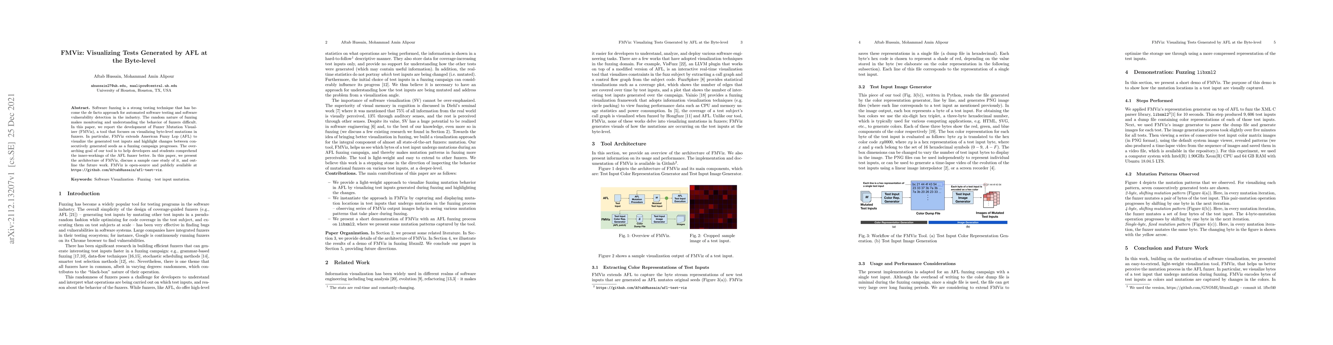 Thumbnail for FMViz: Visualizing Tests Generated by AFL at the Byte-level