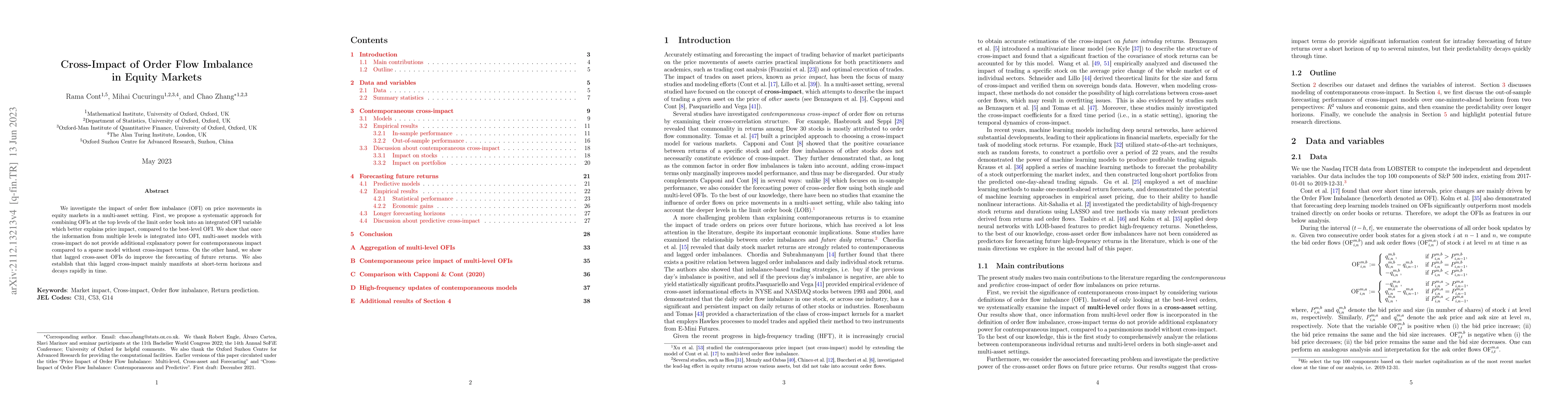 Thumbnail for Cross-Impact of Order Flow Imbalance in Equity Markets