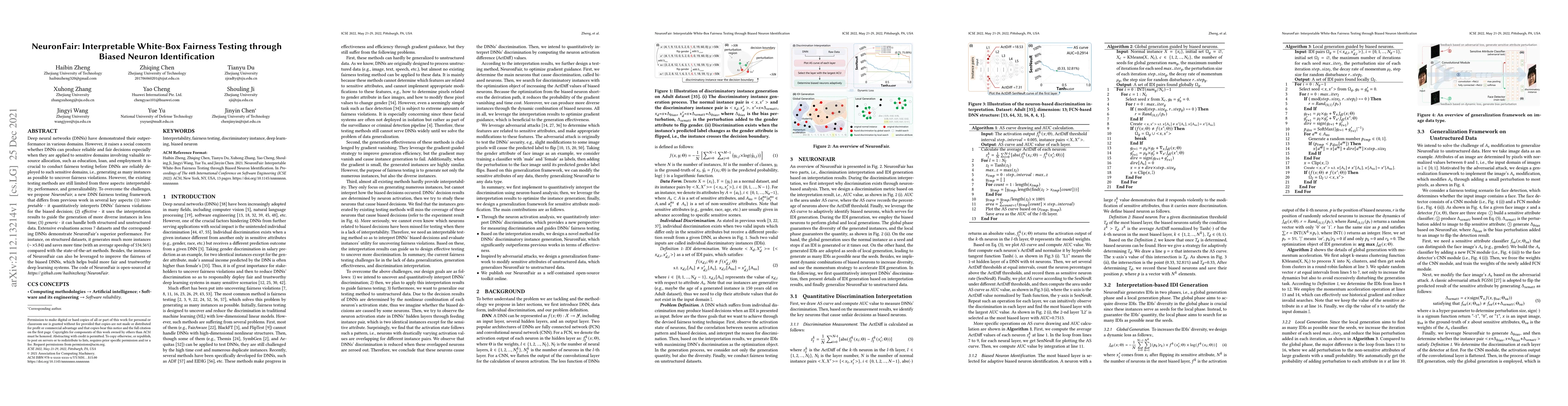 Thumbnail for NeuronFair: Interpretable White-Box Fairness Testing through Biased
  Neuron Identification