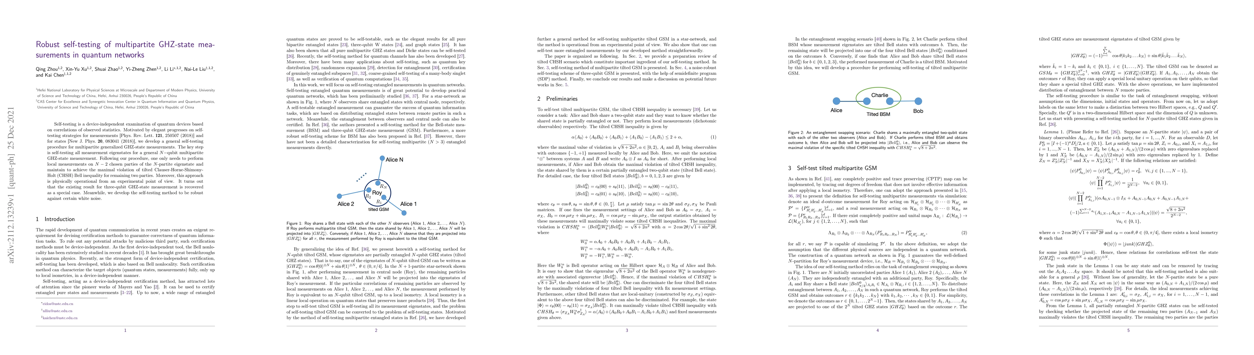 Thumbnail for Robust self-testing of multipartite GHZ-state measurements in quantum
  networks