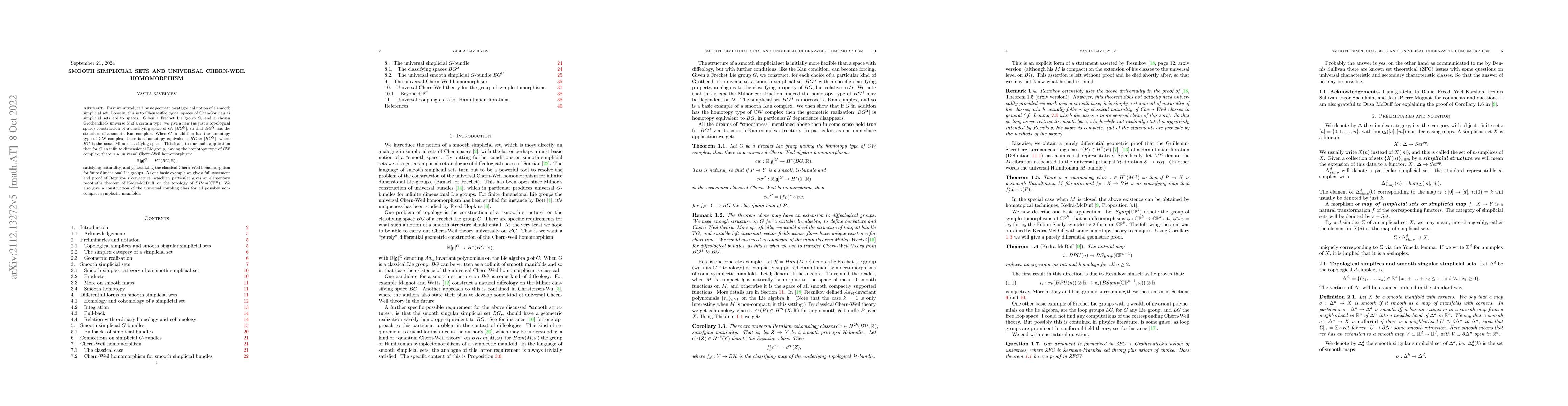 Thumbnail for Smooth simplicial sets and universal Chern-Weil homomorphism