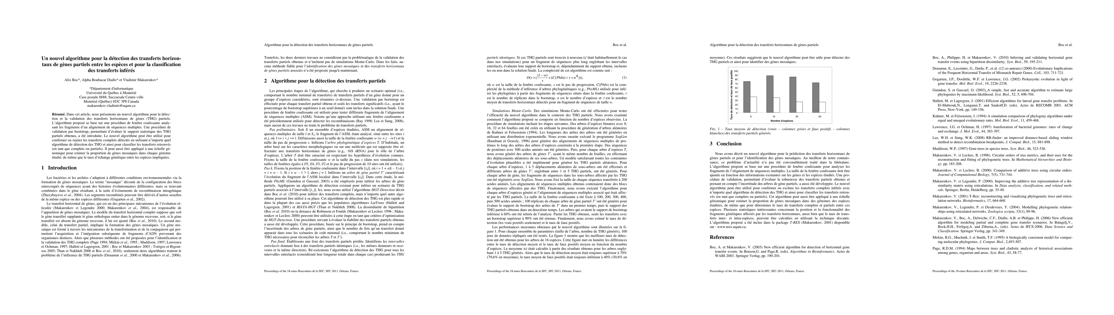 Thumbnail for Un nouvel algorithme pour la detection des transferts horizontaux de
  genes partiels entre les especes et pour la classification des transferts
  inferes
