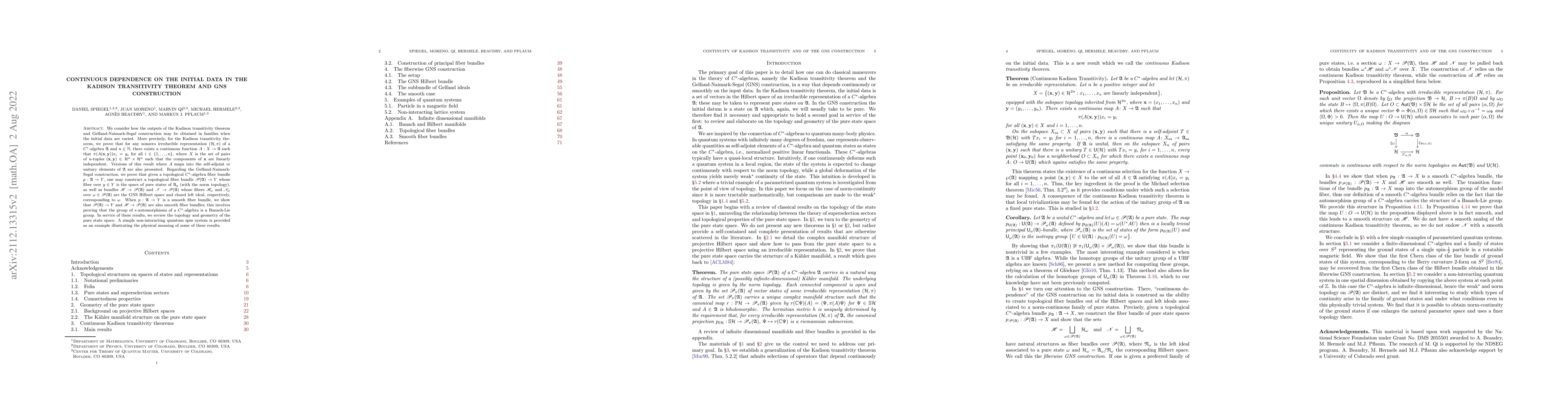 Thumbnail for Continuous Dependence on the Initial Data in the Kadison Transitivity
  Theorem and GNS Construction