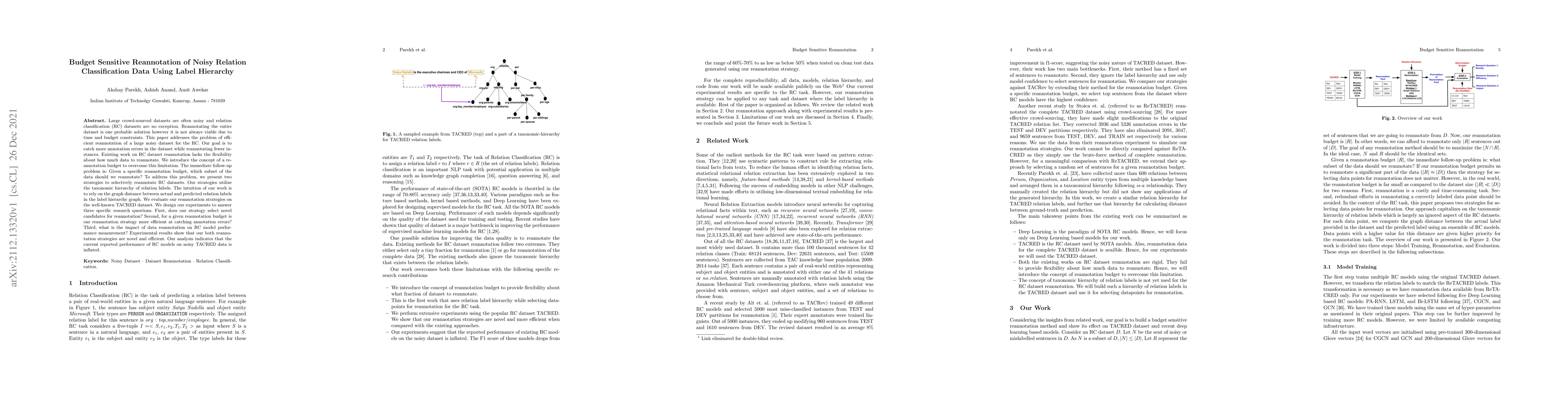 Thumbnail for Budget Sensitive Reannotation of Noisy Relation Classification Data
  Using Label Hierarchy