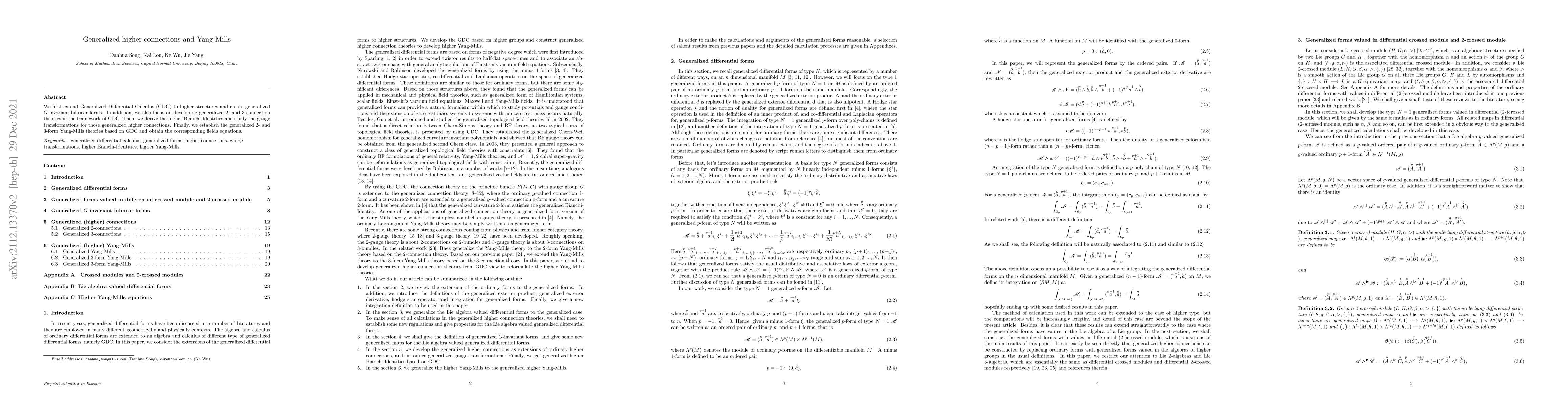 Thumbnail for Generalized higher connections and Yang-Mills