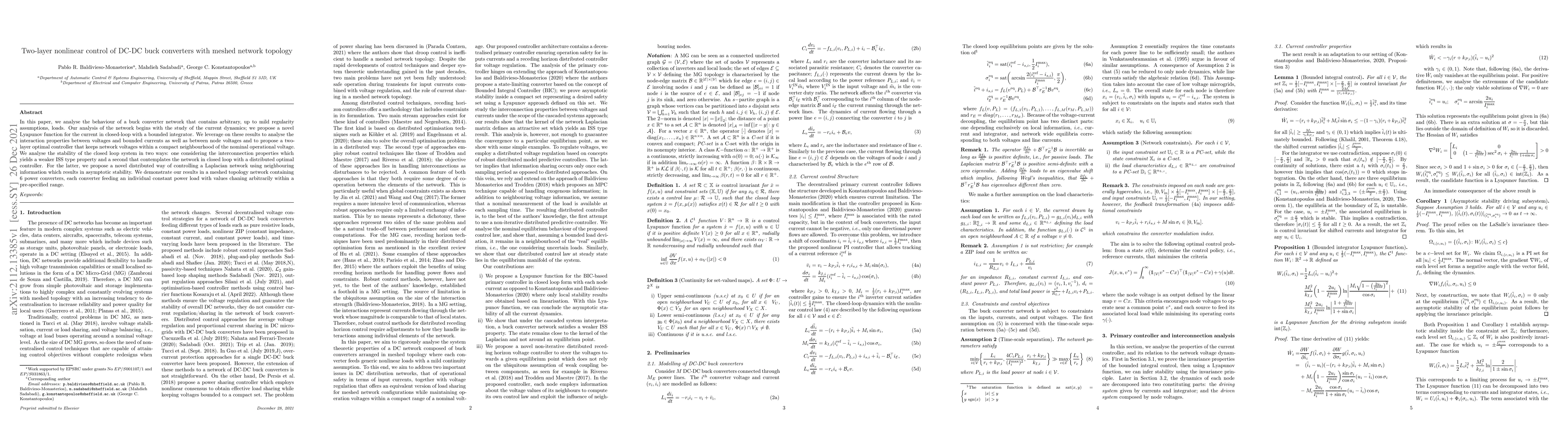 Thumbnail for Two-layer nonlinear control of DC-DC buck converters with meshed network
  topology