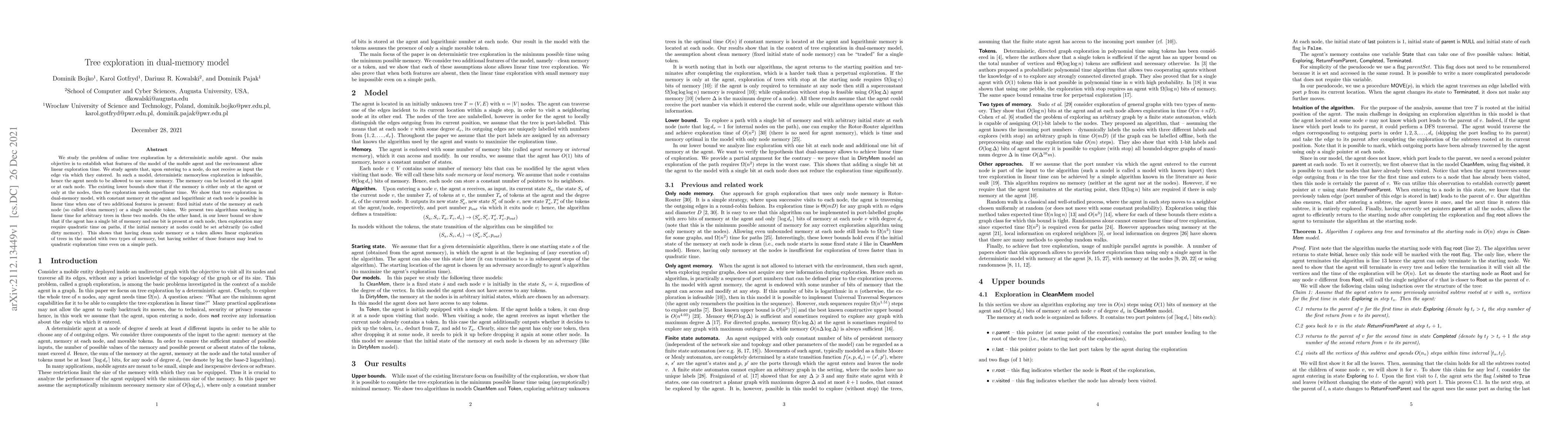 Thumbnail for Tree exploration in dual-memory model