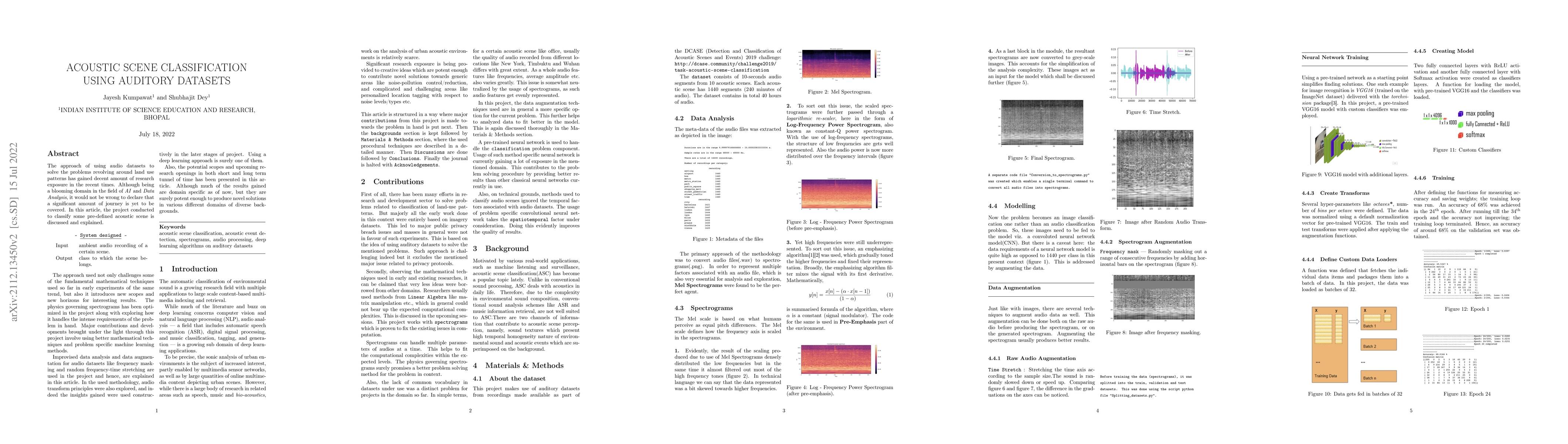 Thumbnail for Acoustic scene classification using auditory datasets