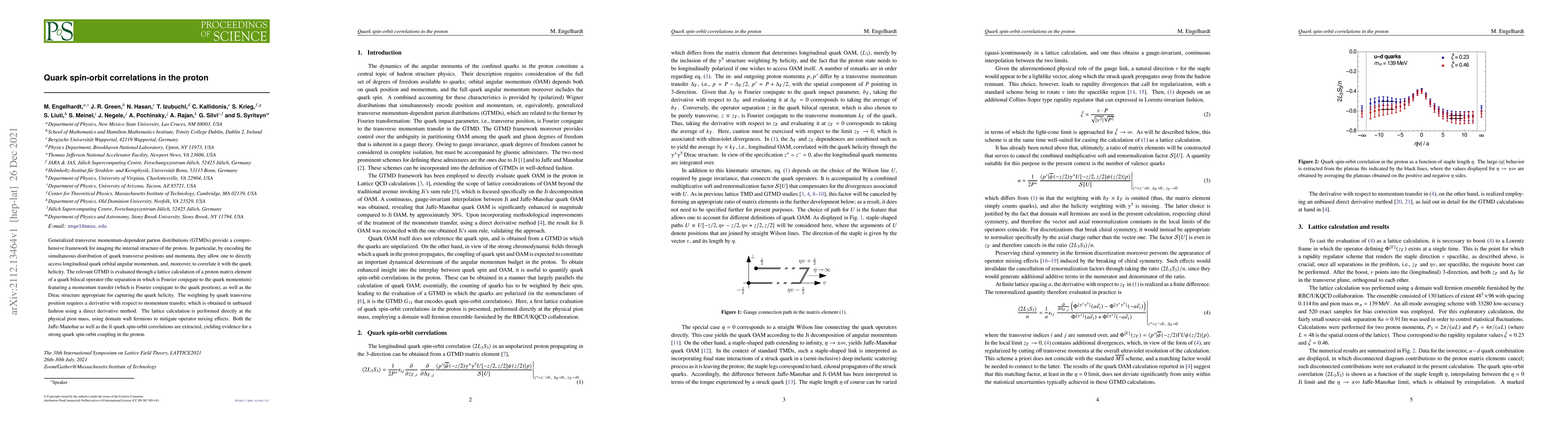 Thumbnail for Quark spin-orbit correlations in the proton