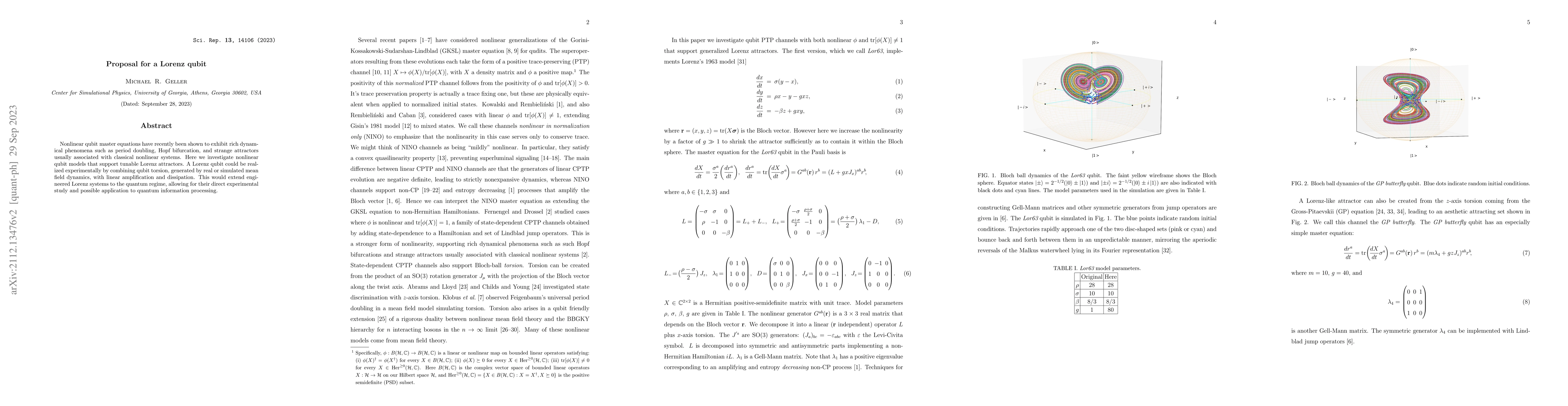 Thumbnail for Proposal for a Lorenz qubit
