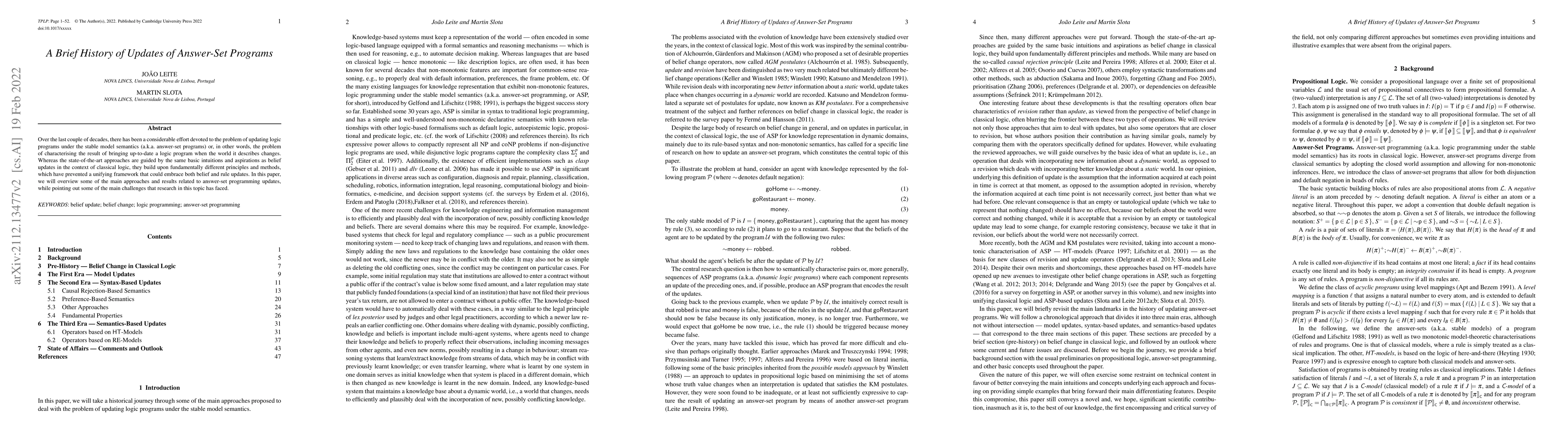 Thumbnail for A Brief History of Updates of Answer-Set Programs