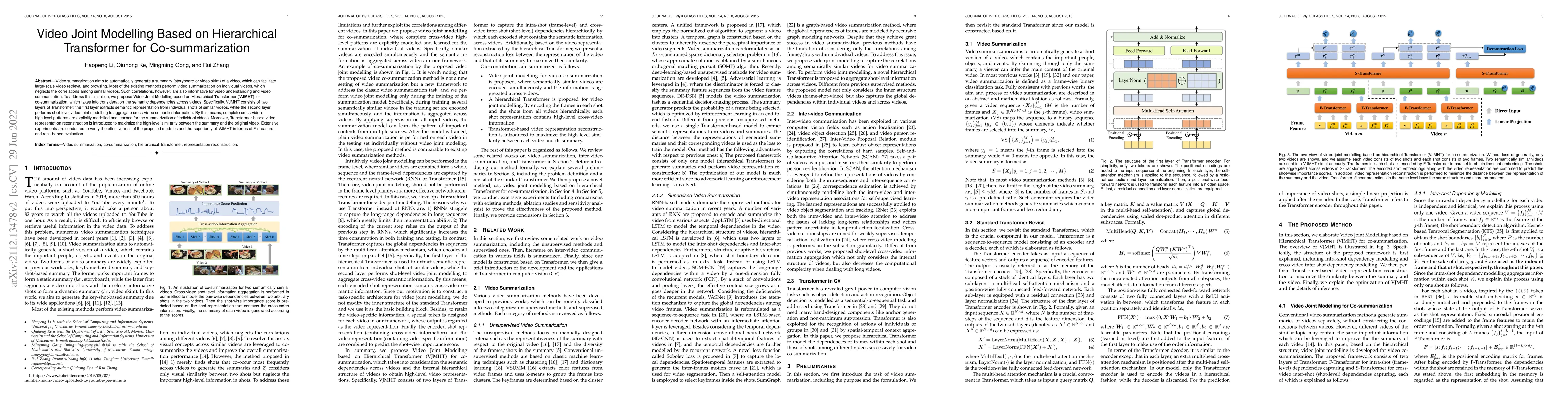Thumbnail for Video Joint Modelling Based on Hierarchical Transformer for
  Co-summarization