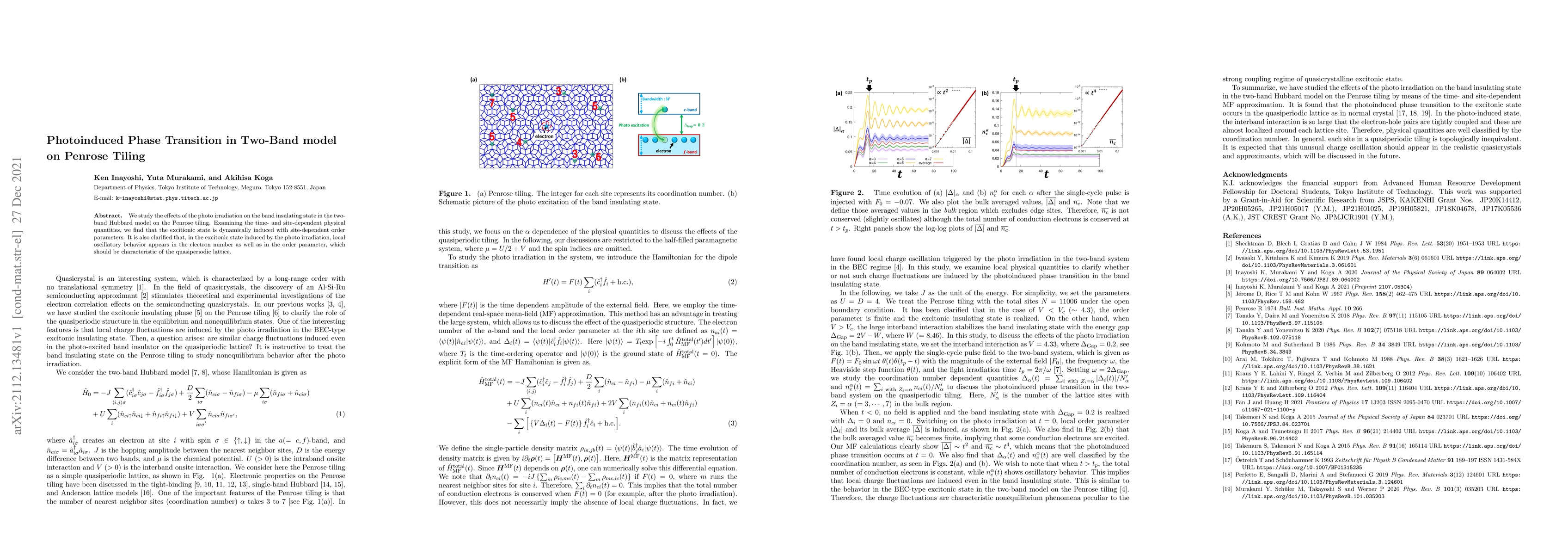 Thumbnail for Photoinduced Phase Transition in Two-Band model on Penrose Tiling