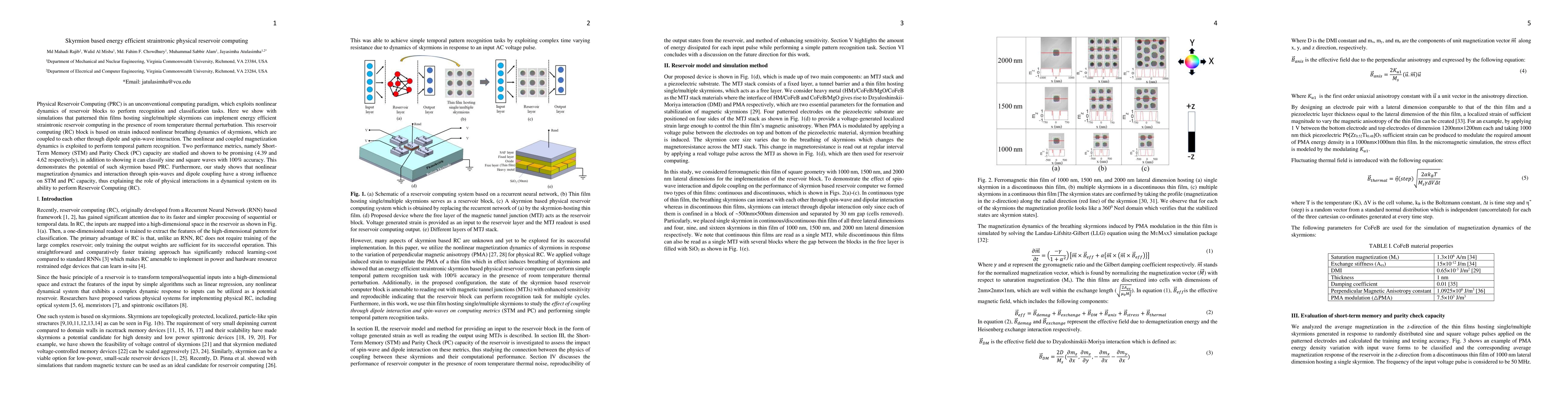 Thumbnail for Skyrmion based energy efficient straintronic physical reservoir
  computing