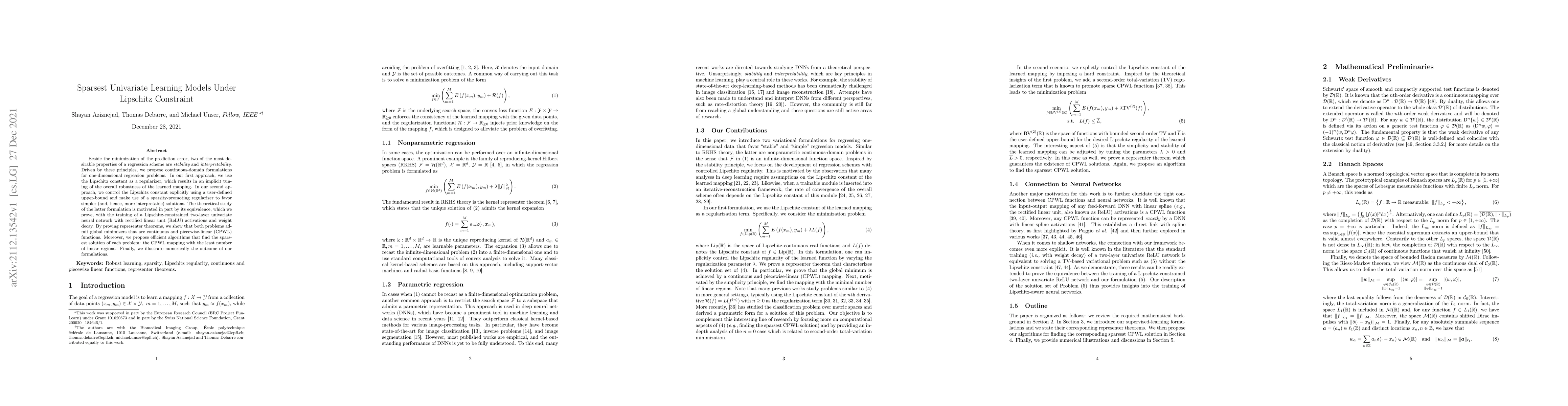 Thumbnail for Sparsest Univariate Learning Models Under Lipschitz Constraint