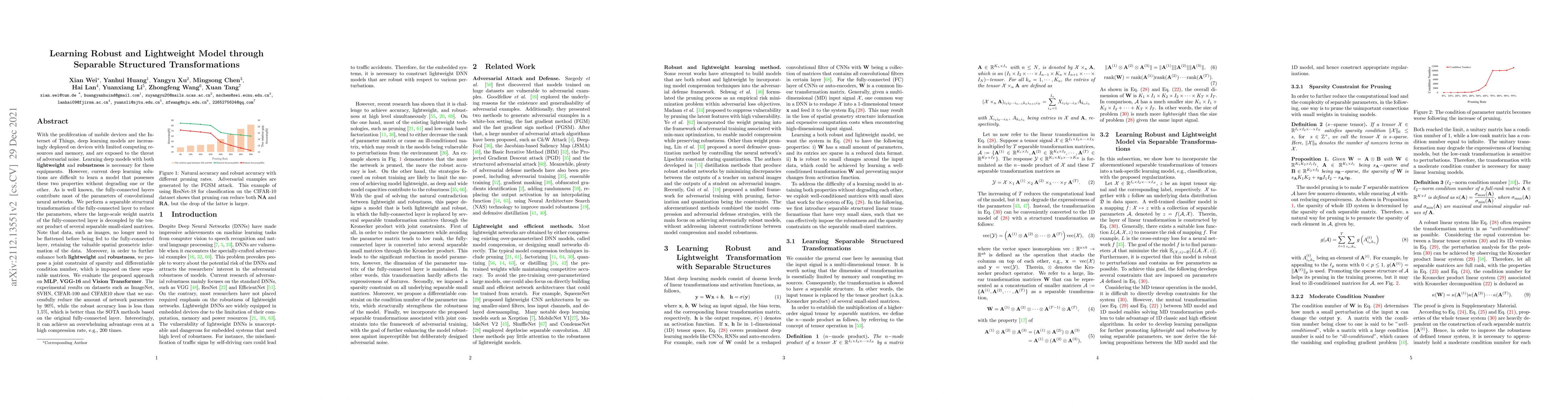 Thumbnail for Learning Robust and Lightweight Model through Separable Structured
  Transformations