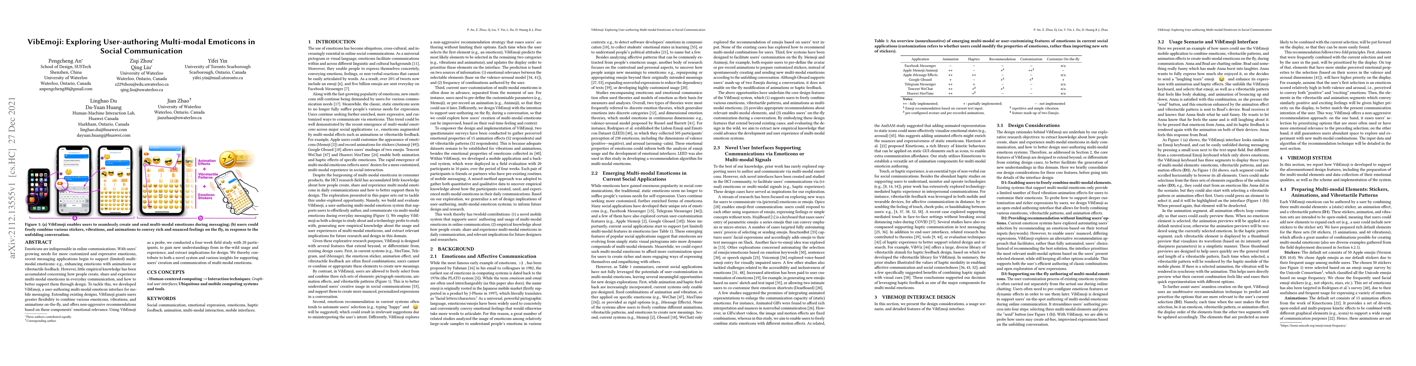 Thumbnail for VibEmoji: Exploring User-authoring Multi-modal Emoticons in Social
  Communication
