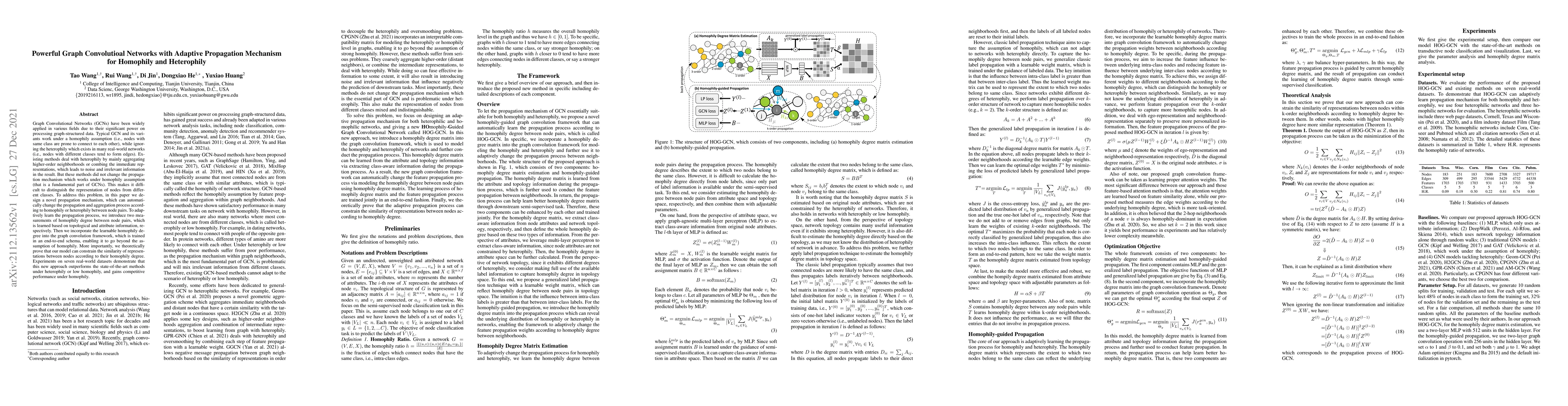 Thumbnail for Powerful Graph Convolutioal Networks with Adaptive Propagation Mechanism
  for Homophily and Heterophily