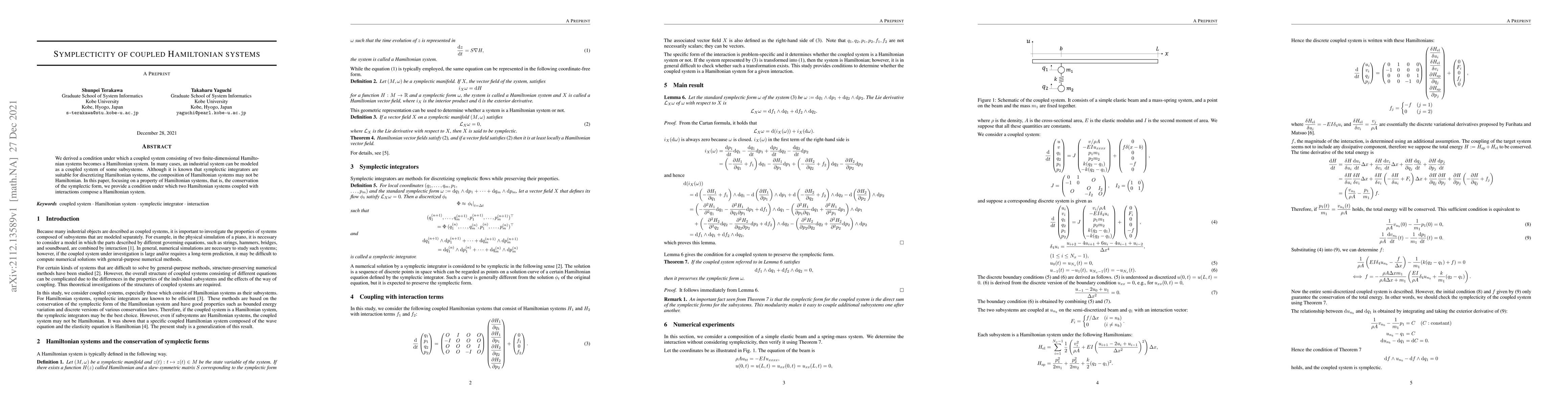 Thumbnail for Symplecticity of coupled Hamiltonian systems
