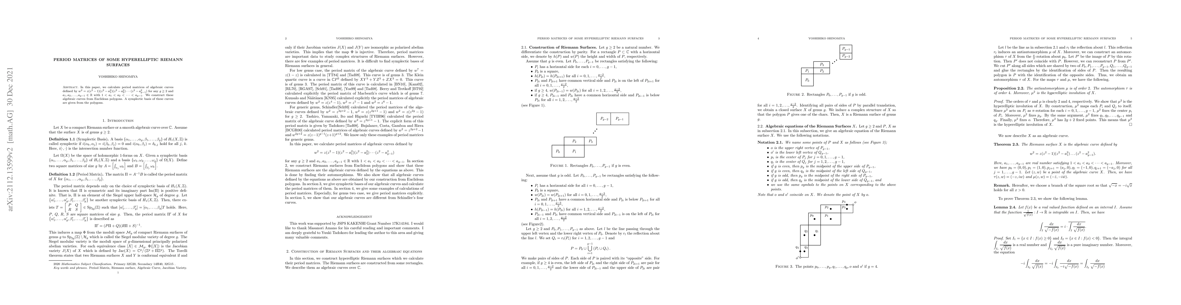 Thumbnail for Period matrices of some hyperelliptic Riemann surfaces