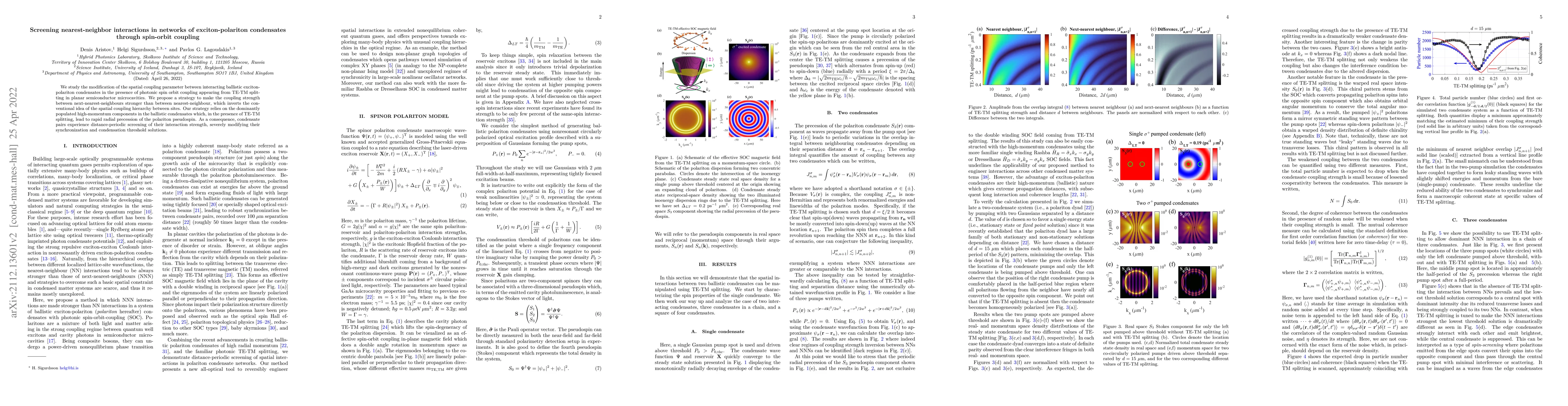 Thumbnail for Screening nearest-neighbor interactions in networks of exciton-polariton
  condensates through spin orbit coupling