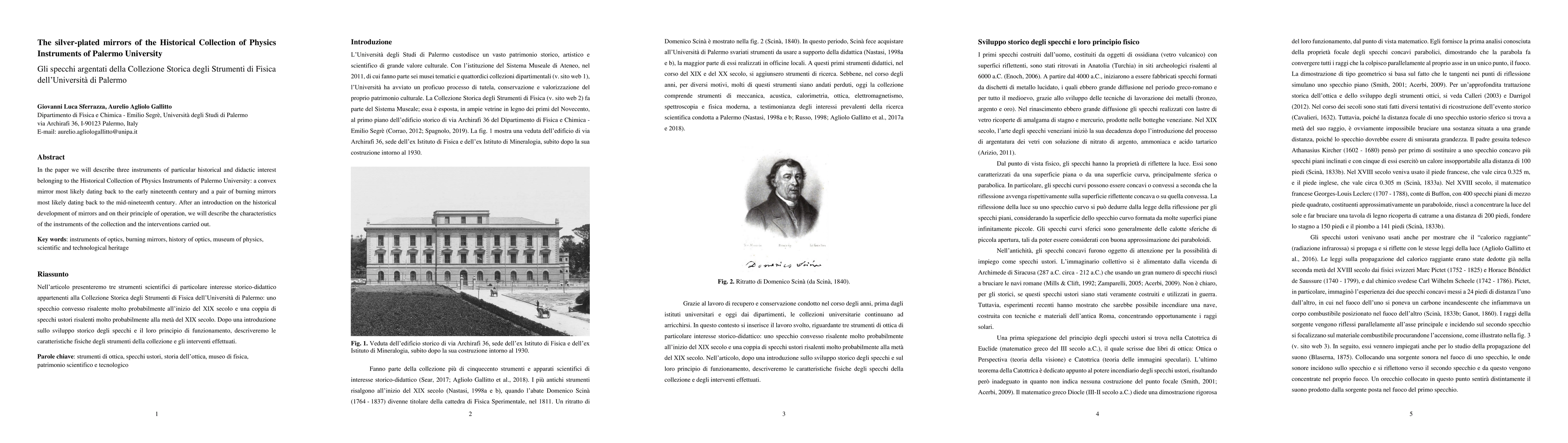 Thumbnail for The silver-plated mirrors of the Historical Collection of Physics
  Instruments of Palermo University
