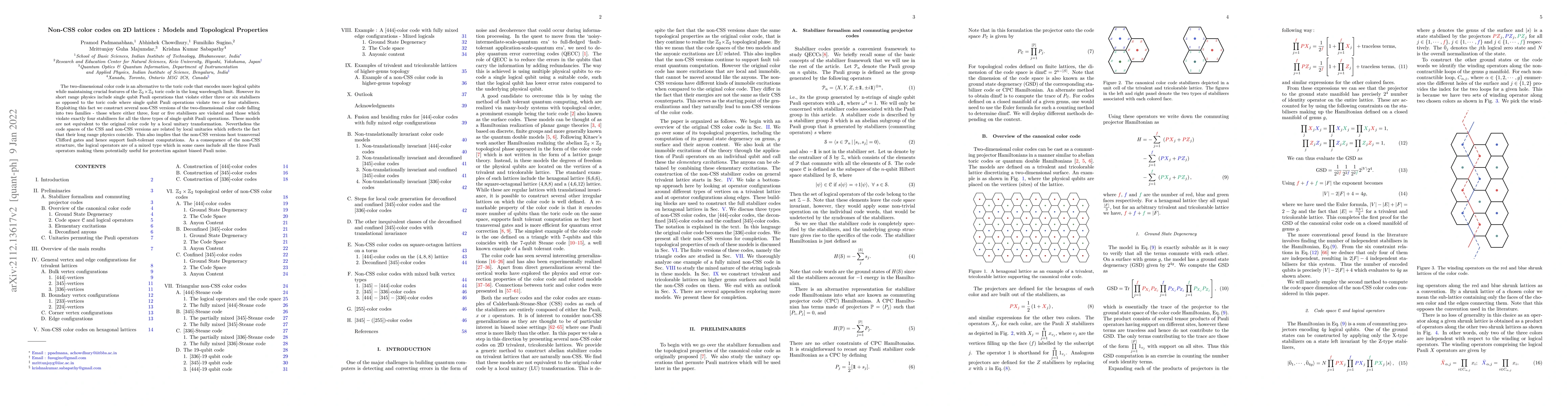 Thumbnail for Non-CSS color codes on 2D lattices : Models and Topological Properties