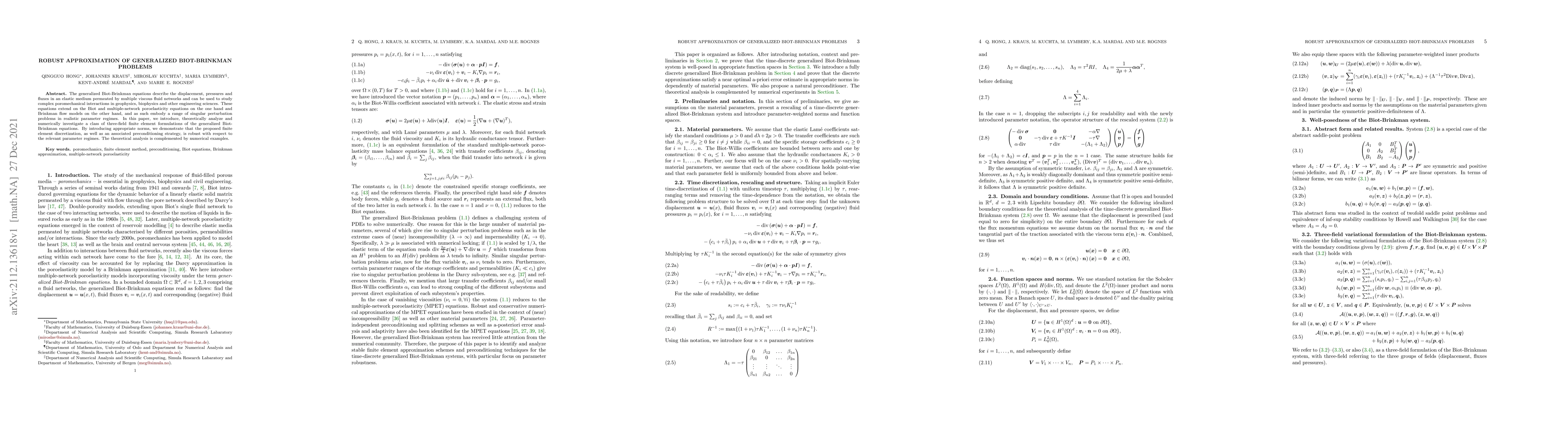 Thumbnail for Robust approximation of generalized Biot-Brinkman problems