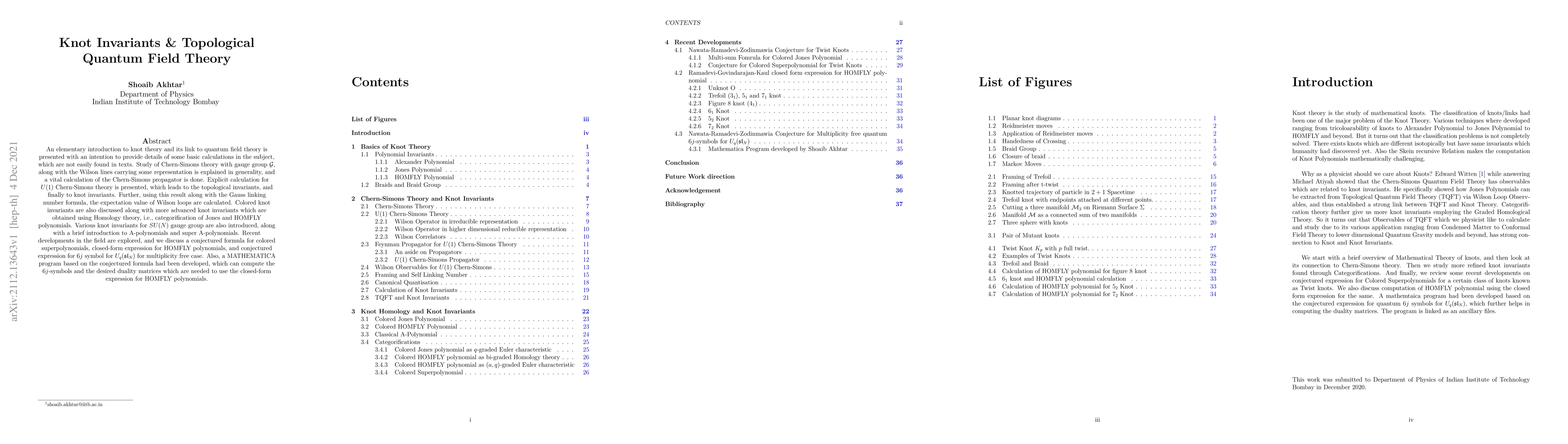 Thumbnail for Knot Invariants and Topological Quantum Field Theory