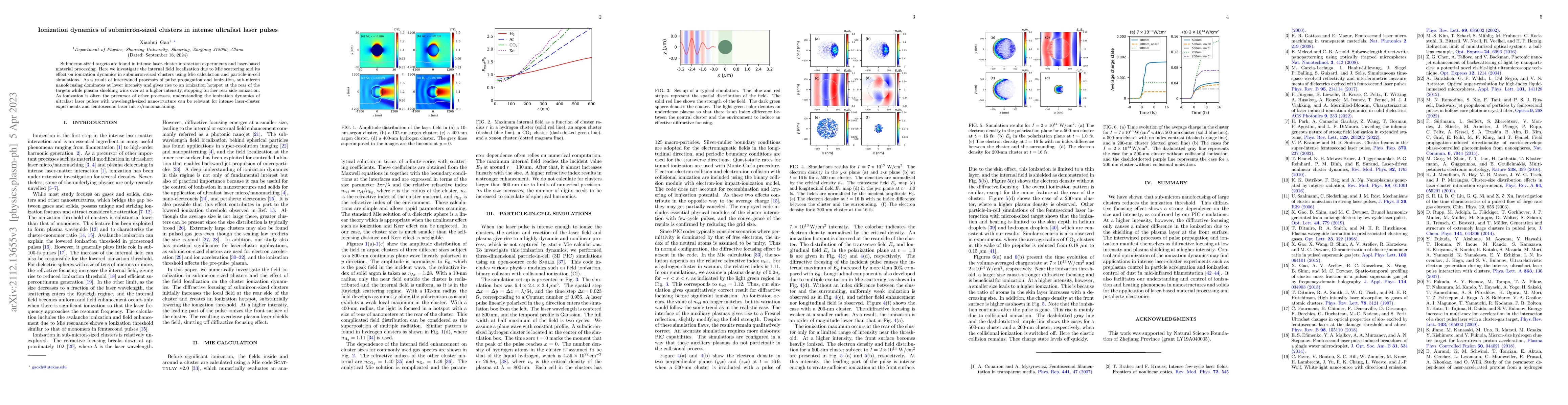 Thumbnail for Ionization dynamics of submicron-sized clusters in intense ultrafast
  laser pulses