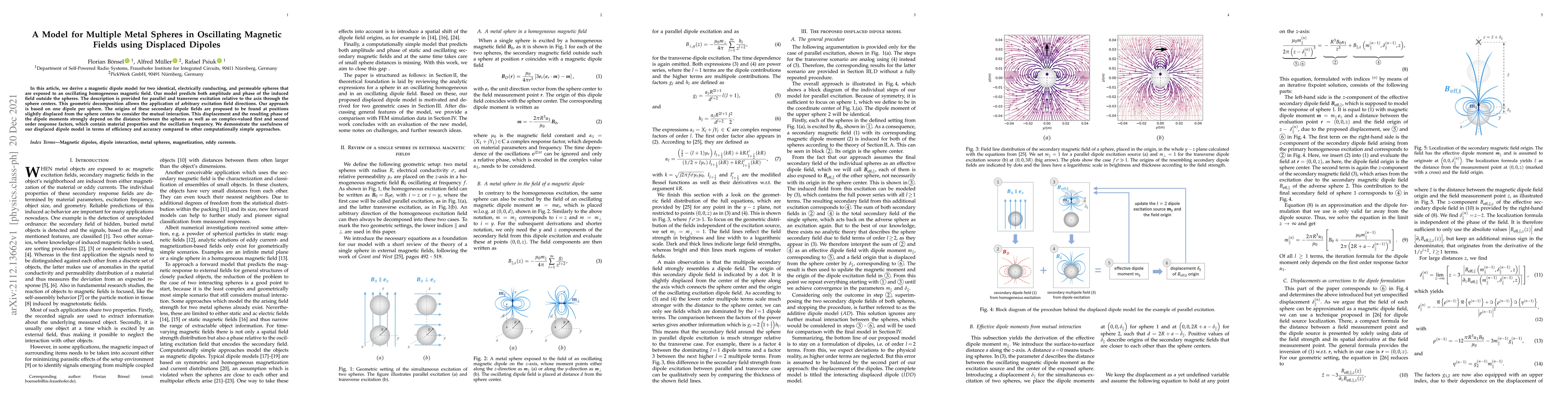Thumbnail for A Model for Multiple Metal Spheres in Oscillating Magnetic Fields using
  Displaced Dipoles