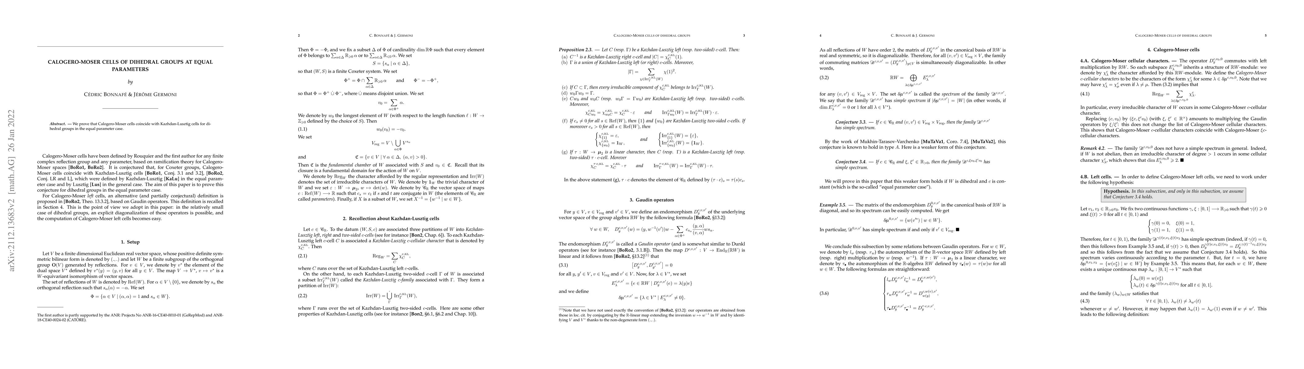 Thumbnail for Calogero-Moser cells of dihedral groups at equal parameters