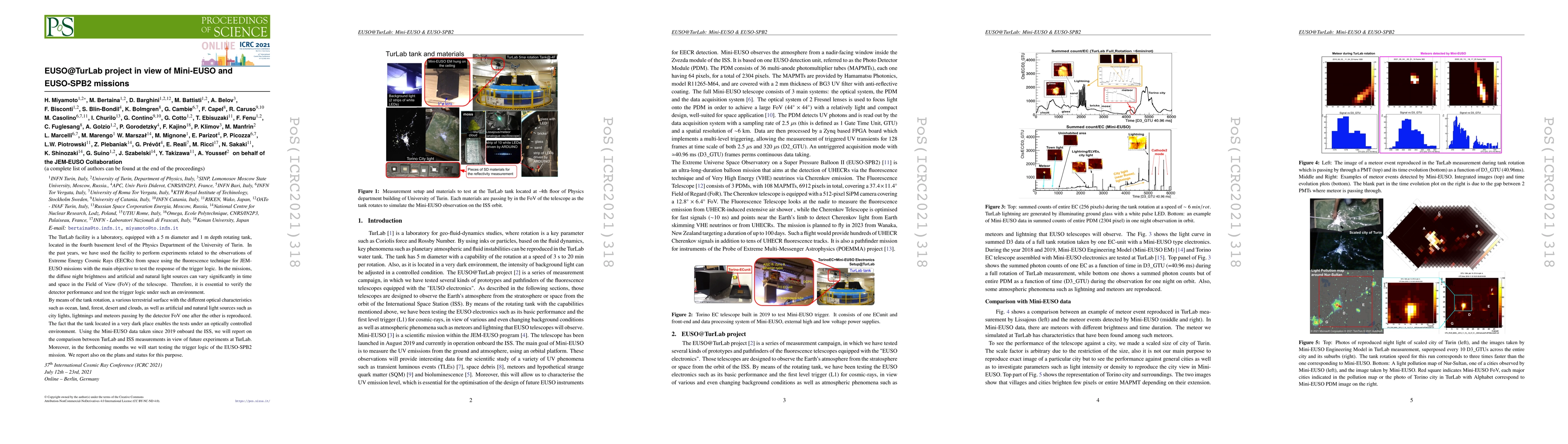 Thumbnail for EUSO@TurLab project in view of Mini-EUSO and EUSO-SPB2 missions