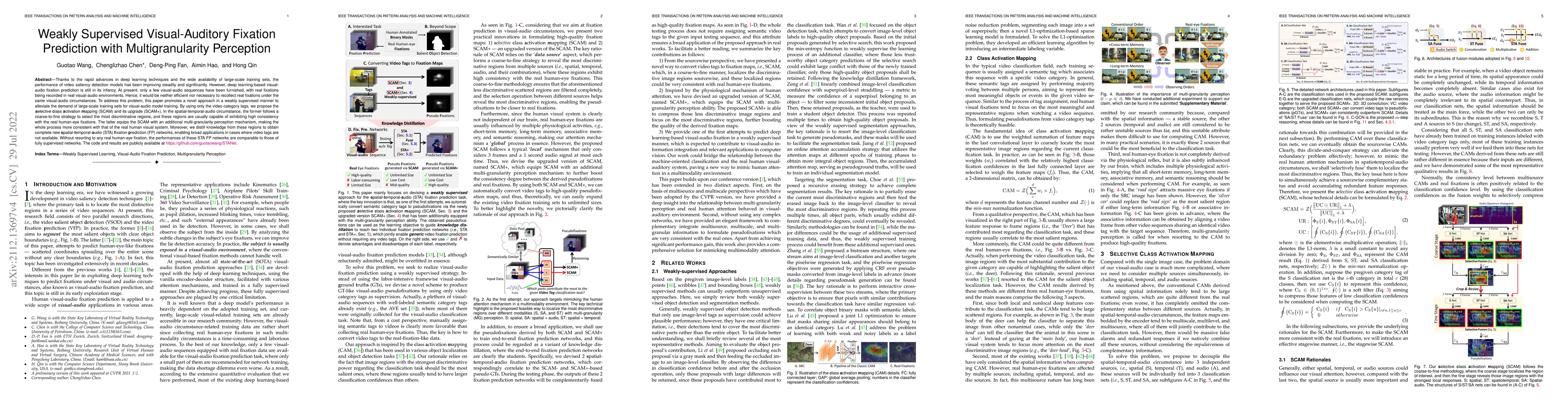 Thumbnail for Weakly Supervised Visual-Auditory Fixation Prediction with
  Multigranularity Perception