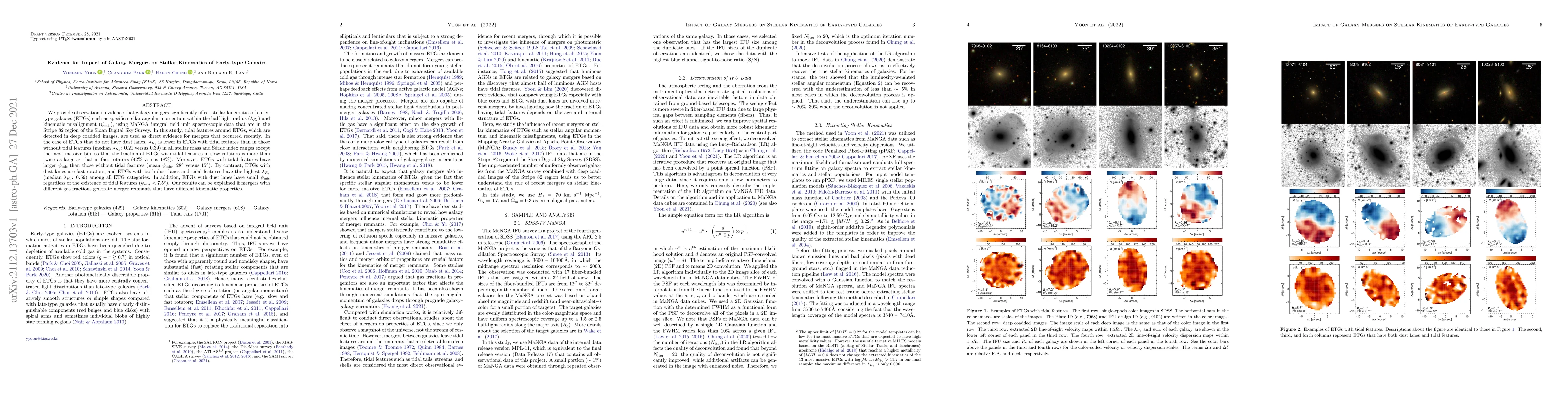 Thumbnail for Evidence for Impact of Galaxy Mergers on Stellar Kinematics of
  Early-type Galaxies