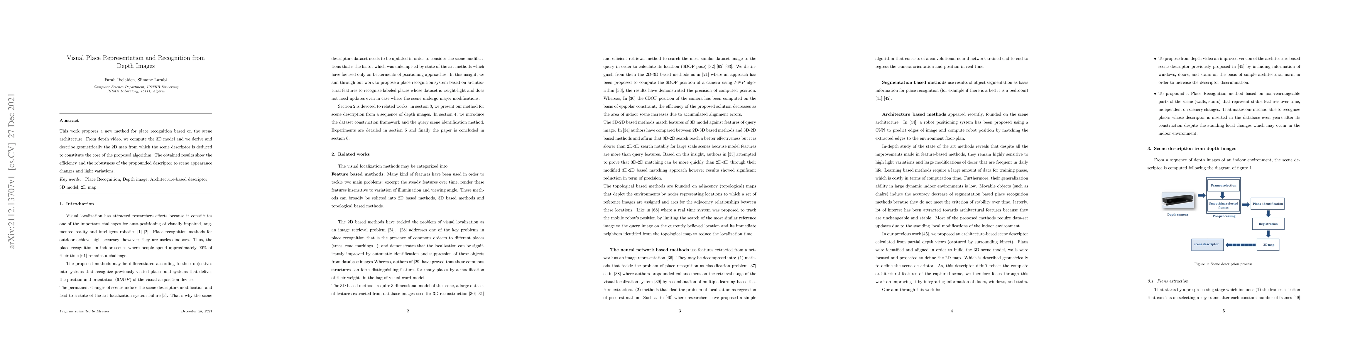 Thumbnail for Visual Place Representation and Recognition from Depth Images